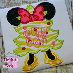 Miss Mouse Christmas Tree Applique