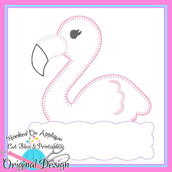 Peek Flamingo Girl Blanket Stitch Applique