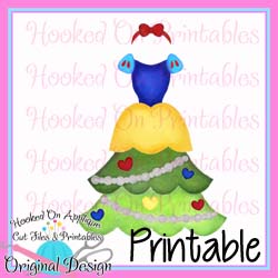 Snow Tree Dress PNG Printable